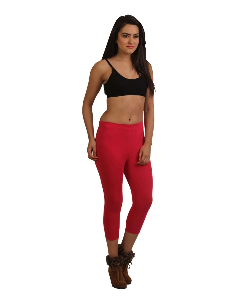 Picture of Frenchtrendz Cotton Spandex Swe Pink Leggings Capri