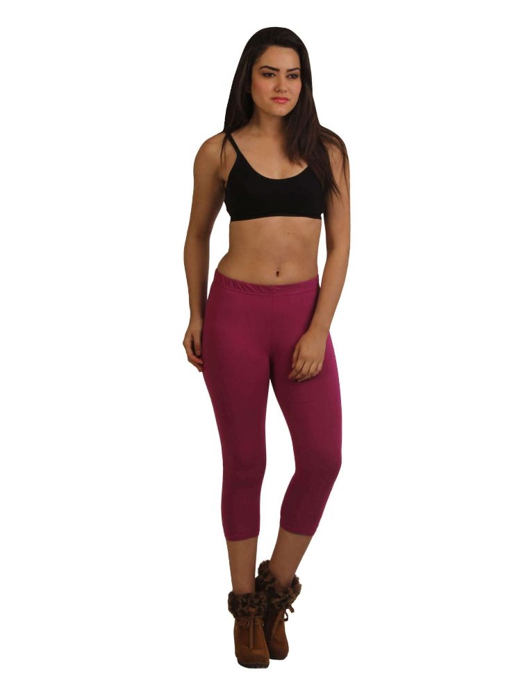 Picture of Frenchtrendz Cotton Spandex Violet Capri