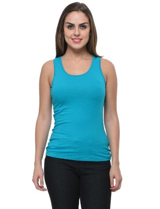 Picture of Frenchtrendz Cotton Spandex Turq Medium Length Tank Top
