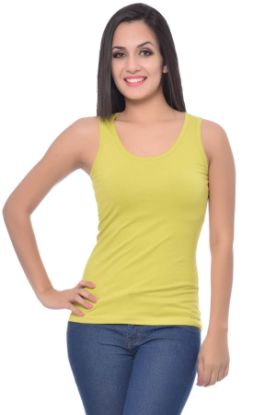 Picture of Frenchtrendz Cotton Spandex Lime Medium Length Tank Tops