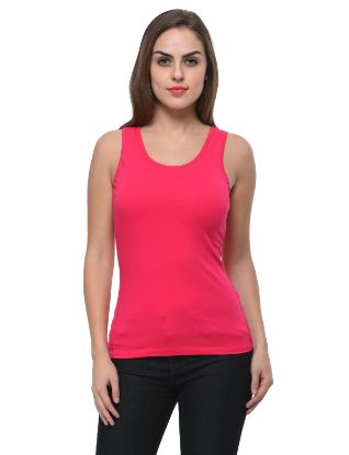 Picture of Frenchtrendz Cotton Spandex Swe Pink Medium Length Tank Top