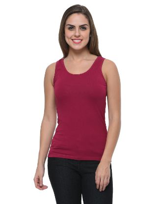 Picture of Frenchtrendz Cotton Spandex Dark Violet Medium Length Tank Top