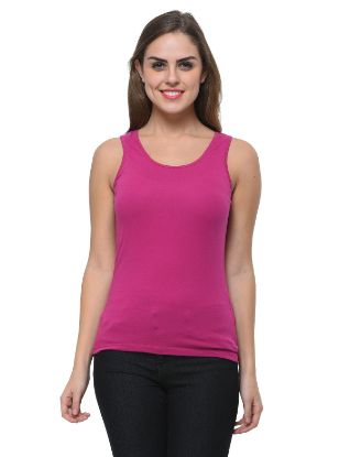 Picture of Frenchtrendz Cotton Spandex Violet Medium Length Tank Top