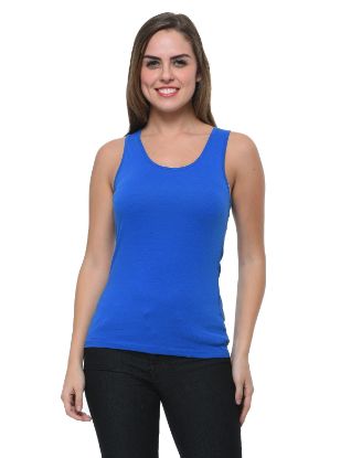 Picture of Frenchtrendz Cotton Spandex Blue Medium Length Tank Tops