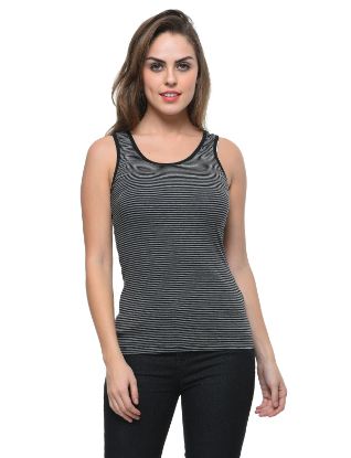 Picture of Frenchtrendz Cotton Spandex Stripe Medium Length Tank Tops