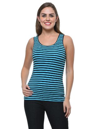 Picture of Frenchtrendz Viscose Spandex Turq Navy Medium Length Tank Top