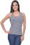 Picture of Frenchtrendz Cotton Spandex Navy White Racer Back Tank Top