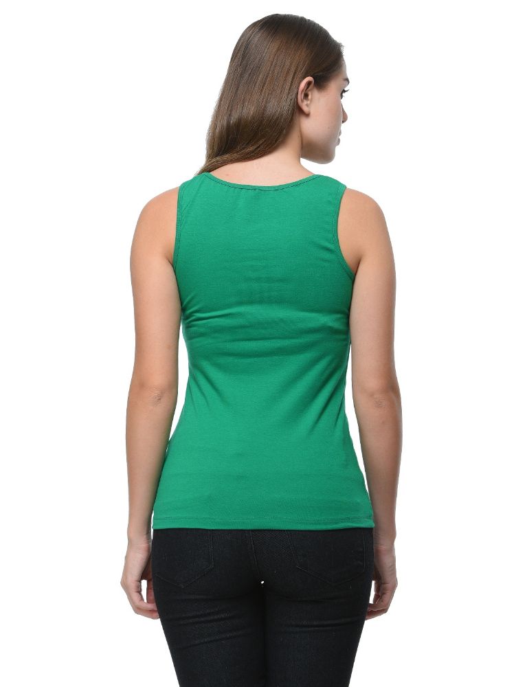 Picture of Frenchtrendz Cotton Spandex Green Medium Length Tank Tops