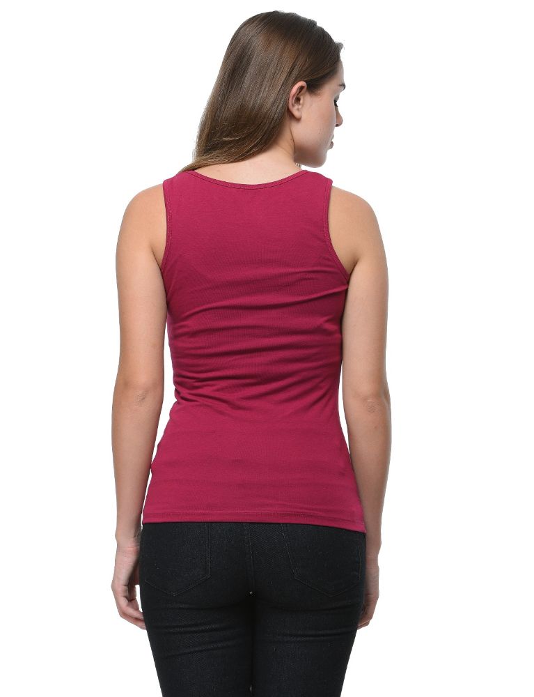 Picture of Frenchtrendz Cotton Spandex Dark Violet Medium Length Tank Top