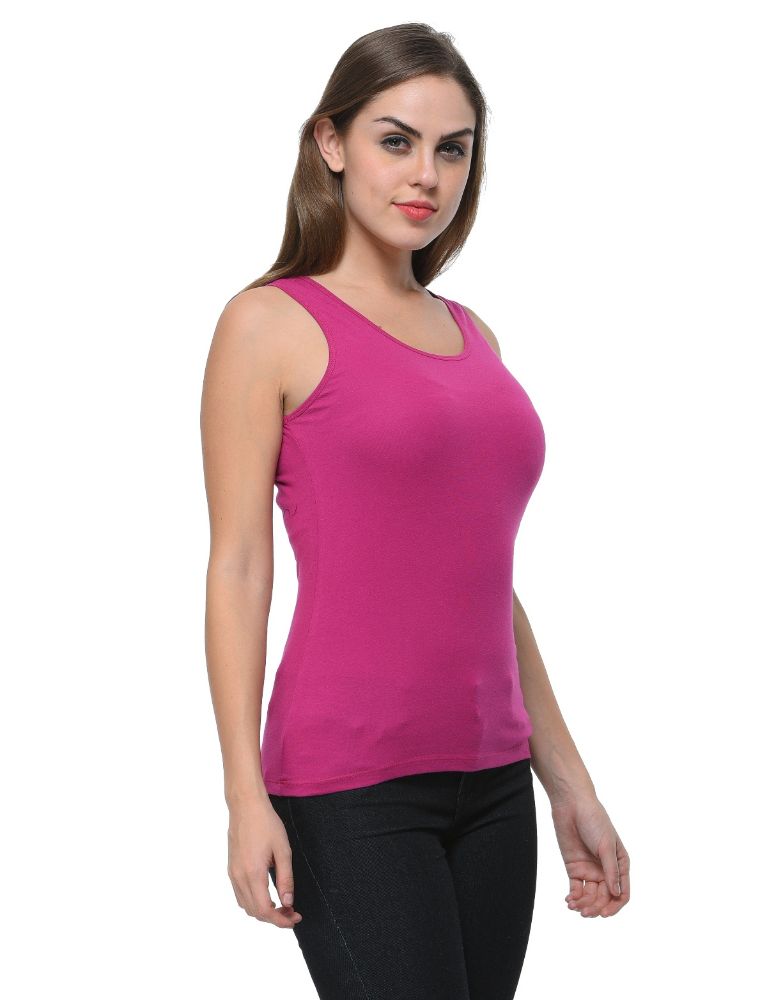 Picture of Frenchtrendz Cotton Spandex Violet Medium Length Tank Top