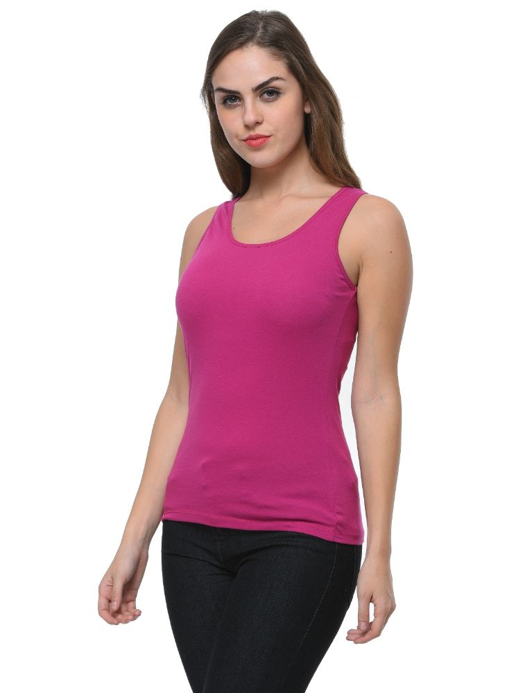 Picture of Frenchtrendz Cotton Spandex Violet Medium Length Tank Top