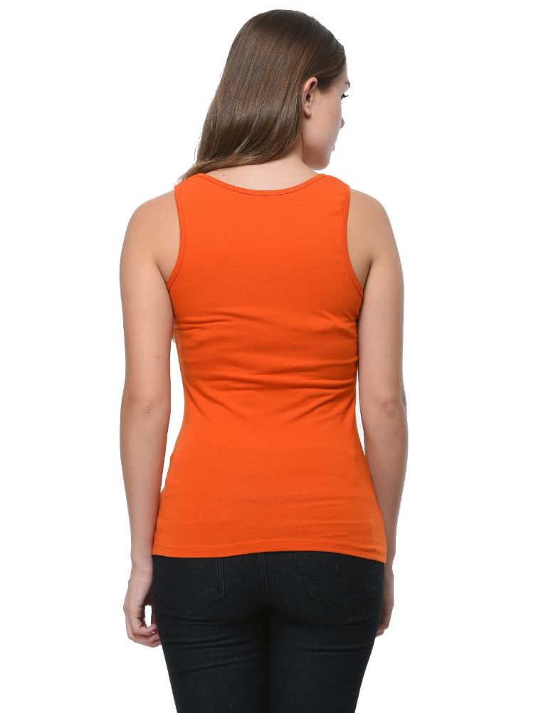 Picture of Frenchtrendz Cotton Spandex Rust Medium Length Tank Tops
