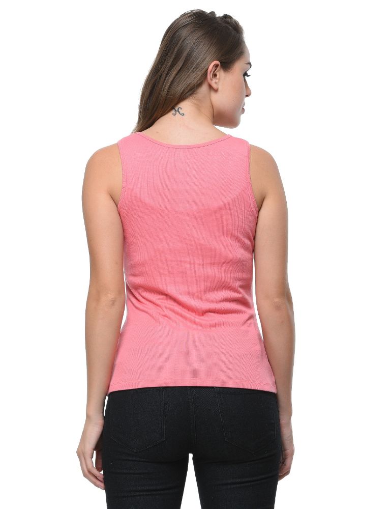 Picture of Frenchtrendz Rib Viscose Coral Medium Length Tank Tops