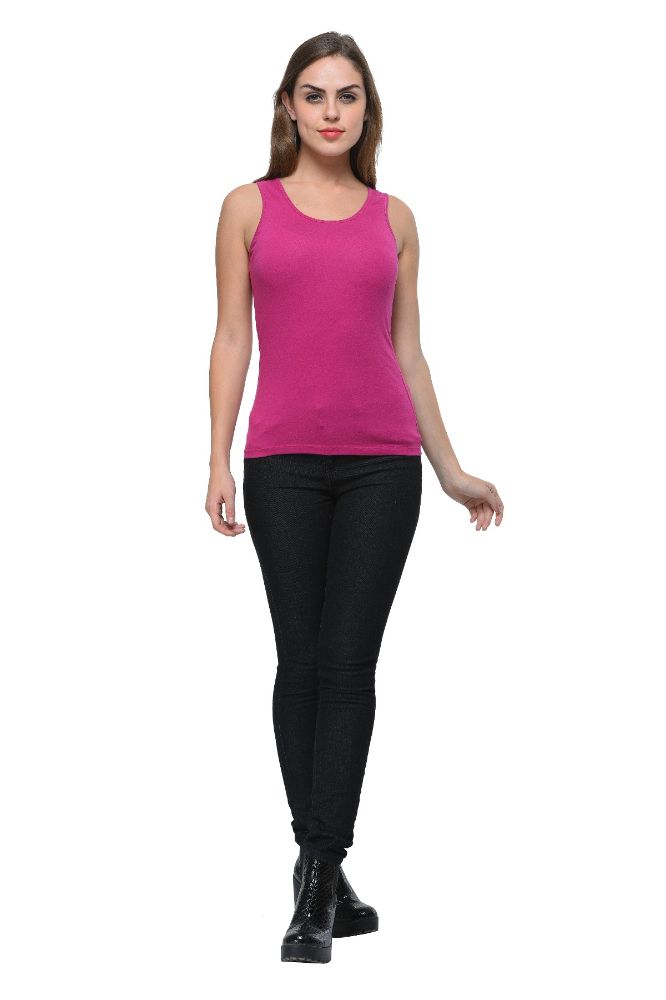 Picture of Frenchtrendz Cotton Spandex Violet Medium Length Tank Top