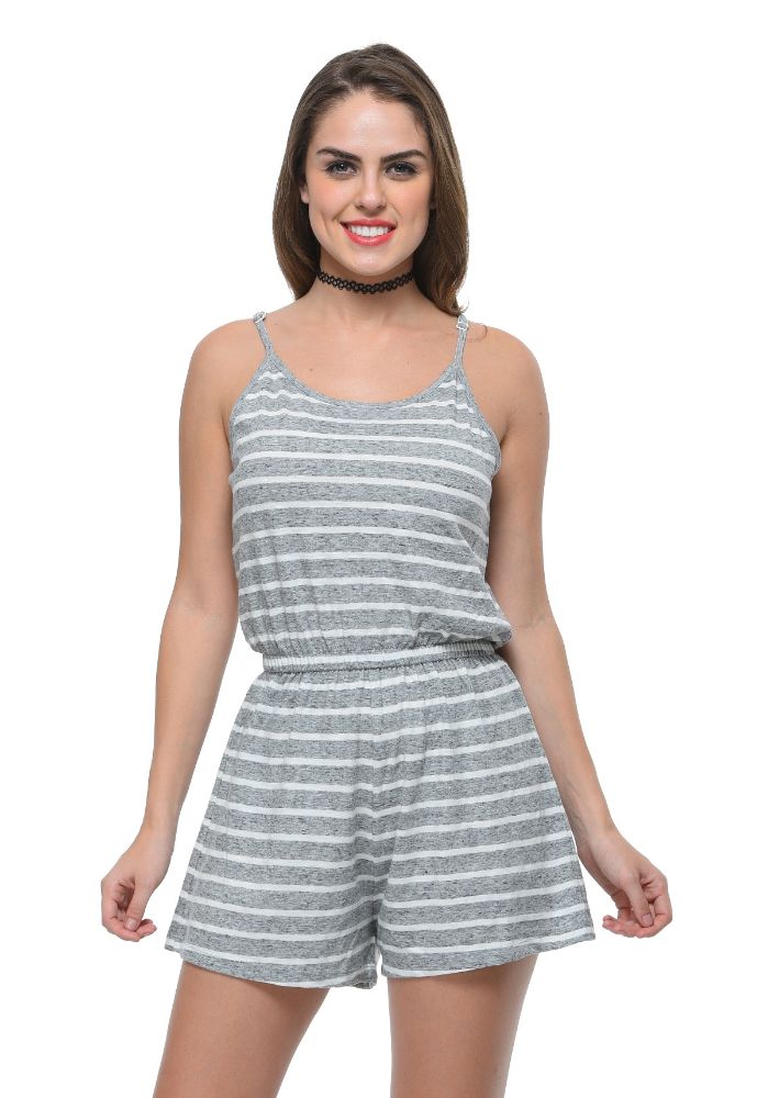 Picture of Frenchtrendz Cotton Grey White Romper