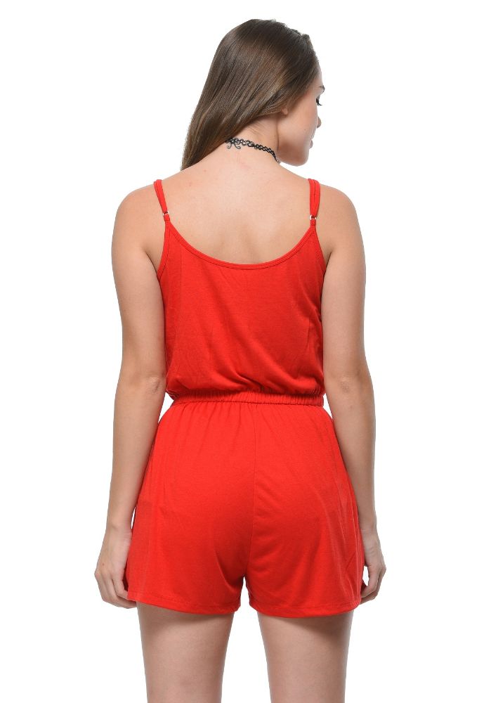 Picture of Frenchtrendz Poly Viscose Red Romper