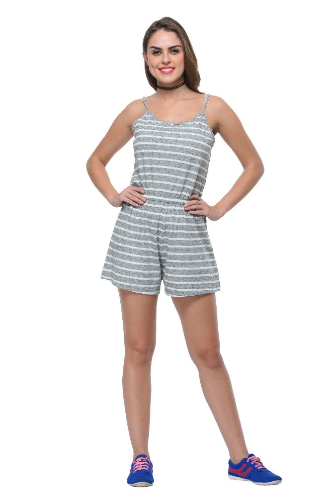 Picture of Frenchtrendz Cotton Grey White Romper