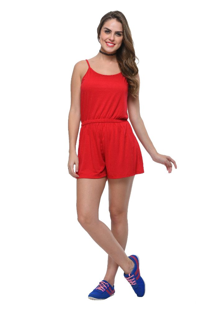 Picture of Frenchtrendz Poly Viscose Maroon Romper