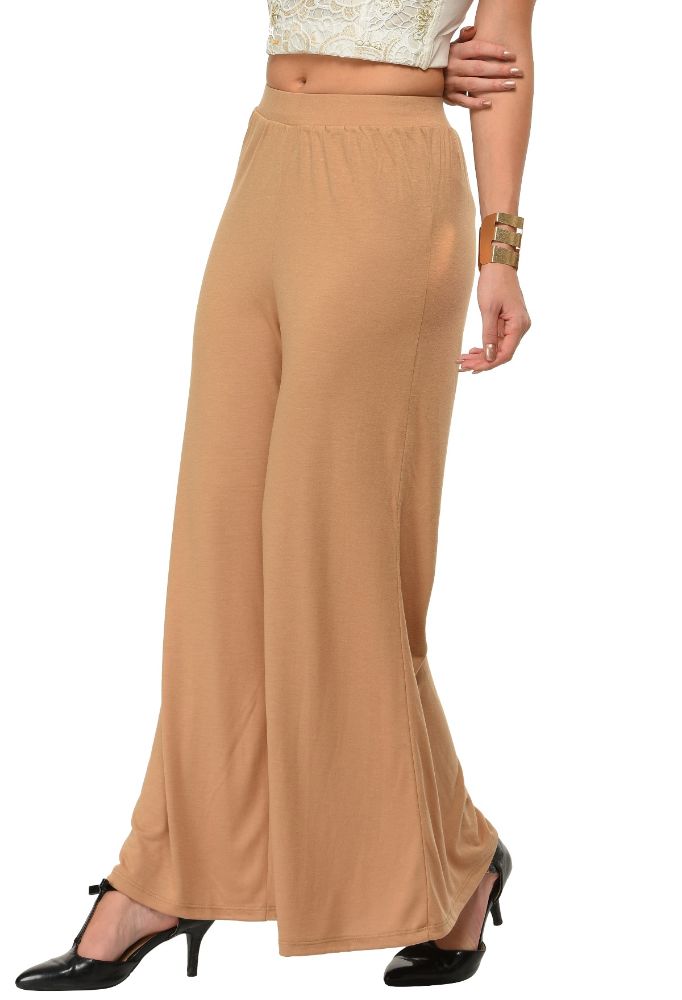 Picture of Frenchtrendz Poly Viscose Beige Palazzos