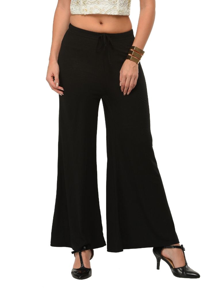 Picture of Frenchtrendz Poly Viscose Black Palazzos