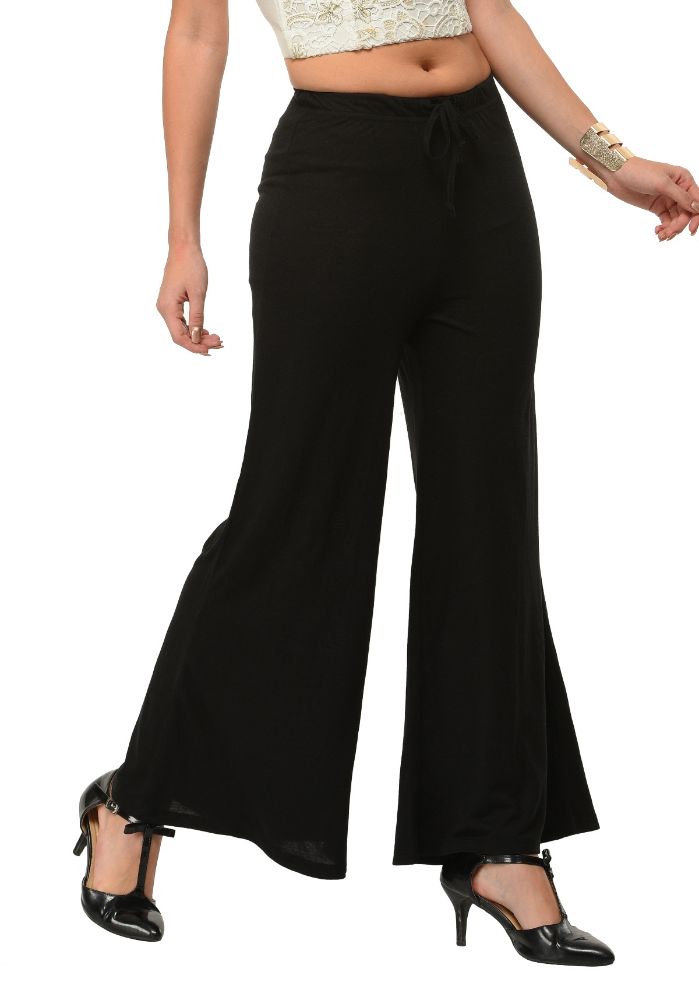 Picture of Frenchtrendz Poly Viscose Black Palazzos
