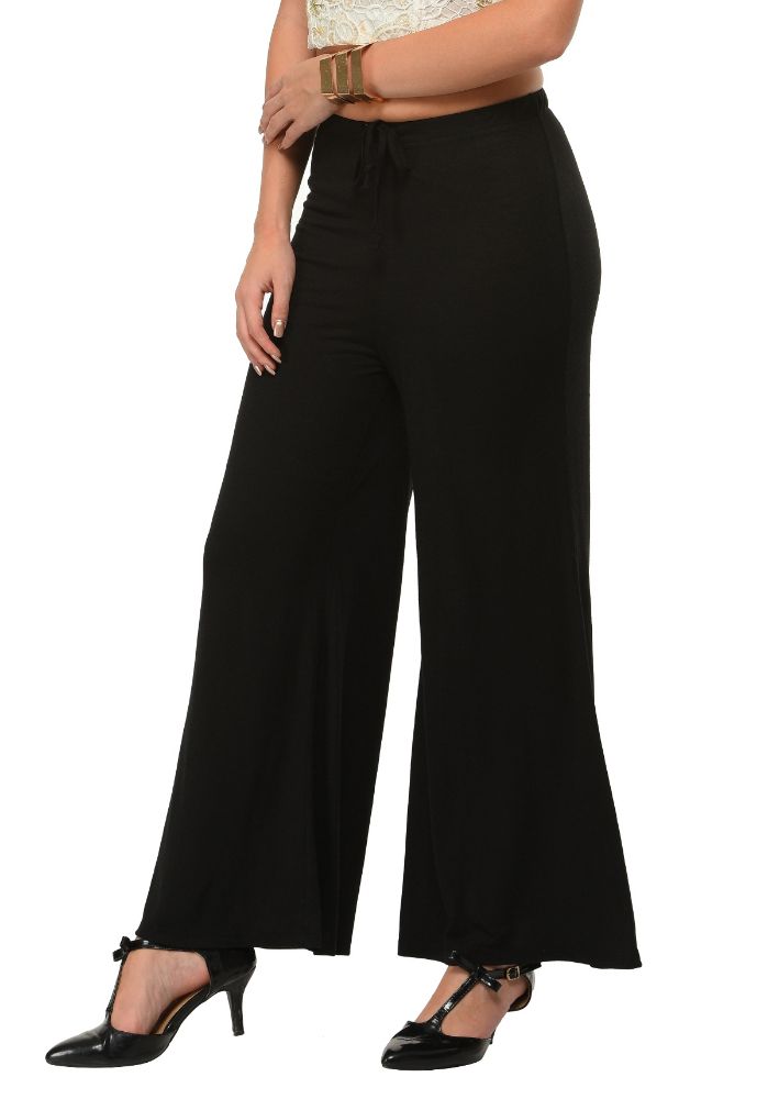Picture of Frenchtrendz Poly Viscose Black Palazzos