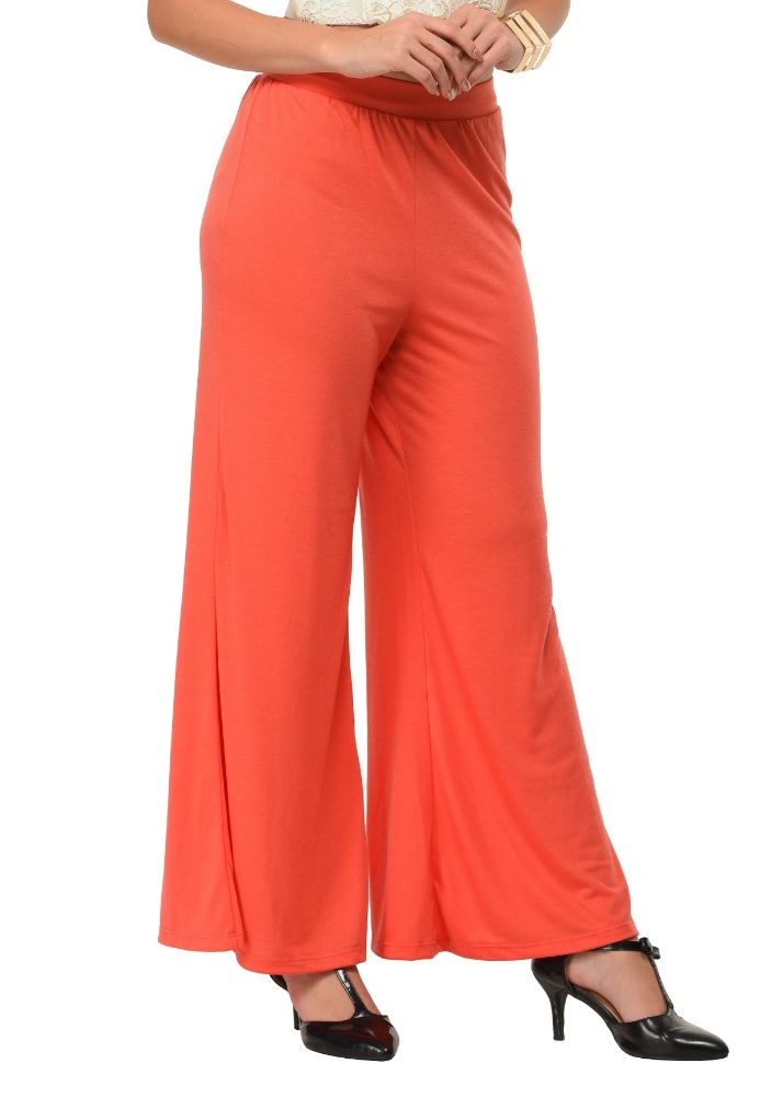 Picture of Frenchtrendz Poly Viscose Coral Palazzos