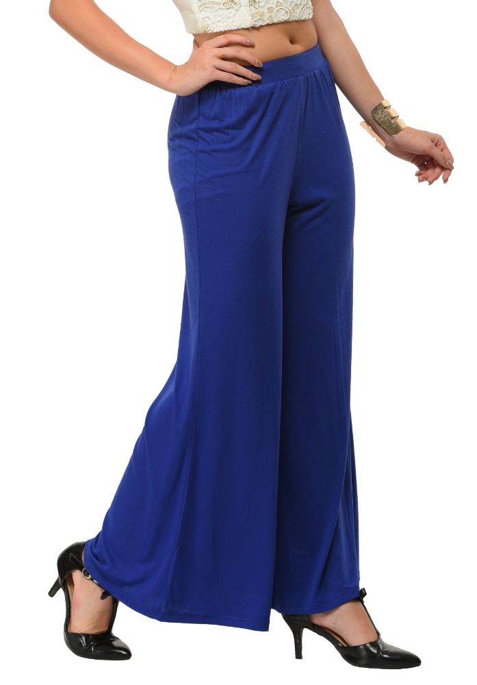 Picture of Frenchtrendz Poly Viscose Ink Blue Palazzos