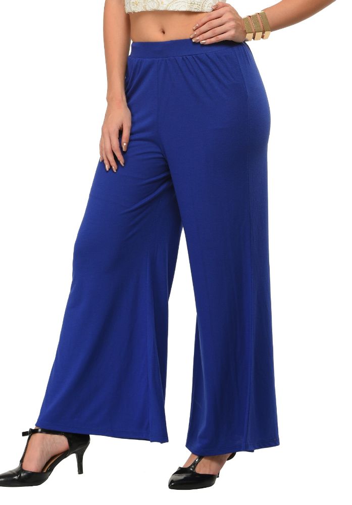 Picture of Frenchtrendz Poly Viscose Ink Blue Palazzos