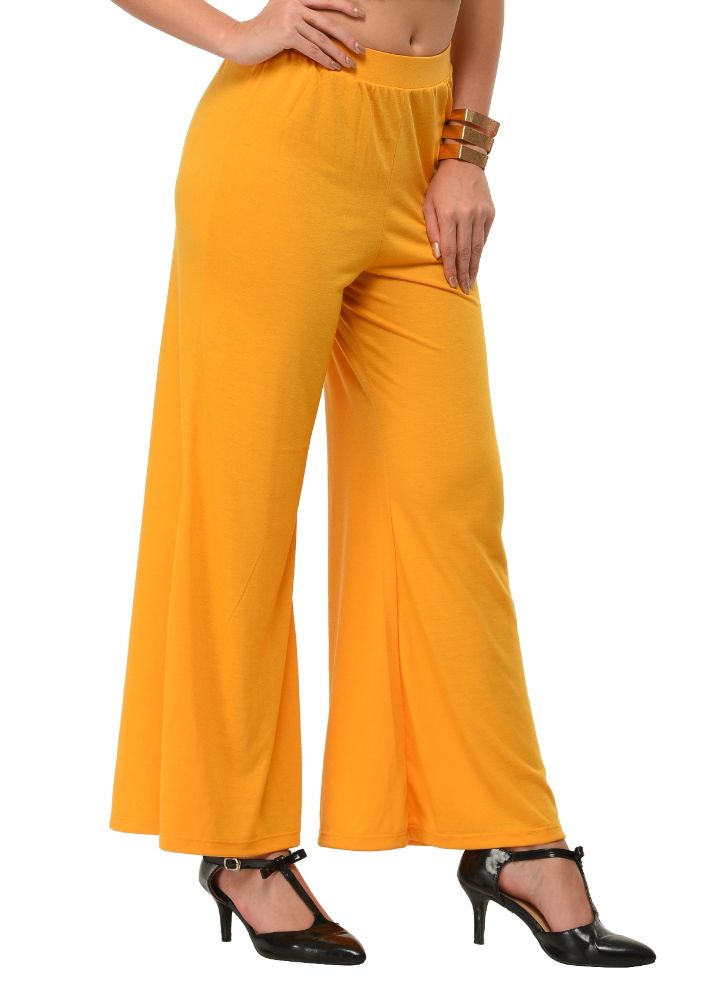 Picture of Frenchtrendz Poly Viscose Mustard Palazzos