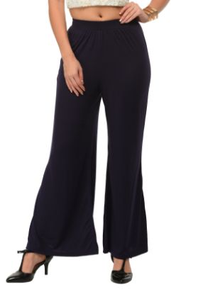 Picture of Frenchtrendz Poly Viscose Navy Palazzos