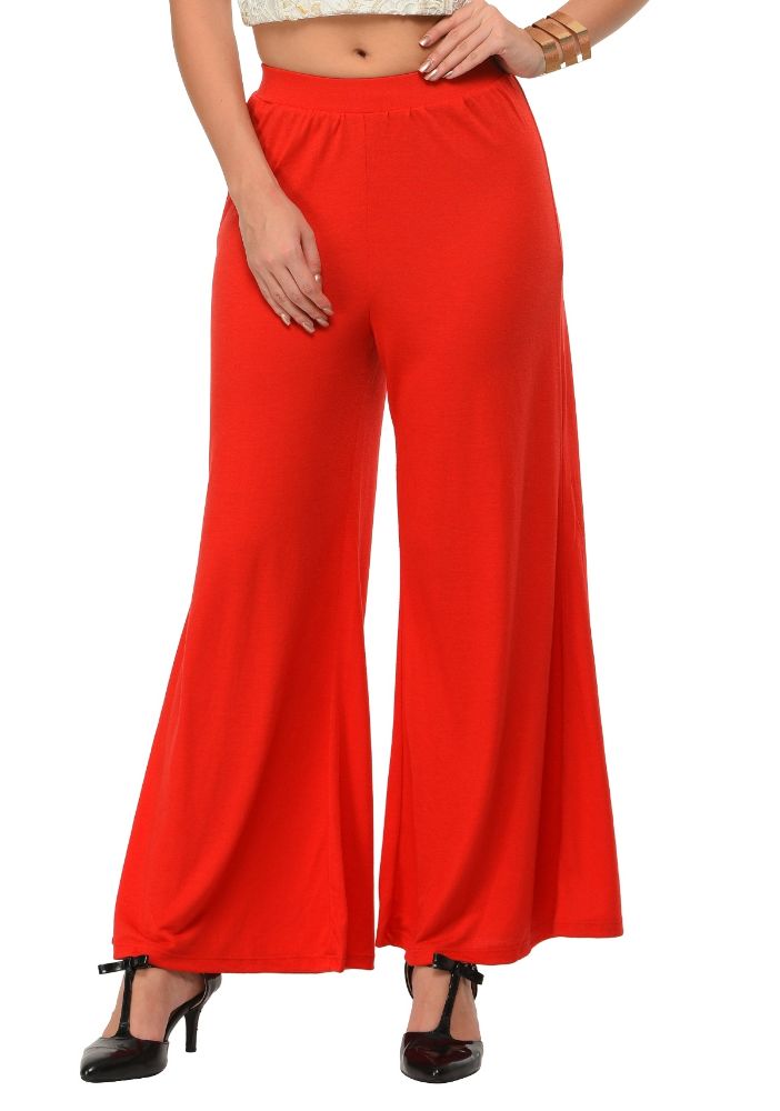 Picture of Frenchtrendz Poly Viscose Red Palazzos