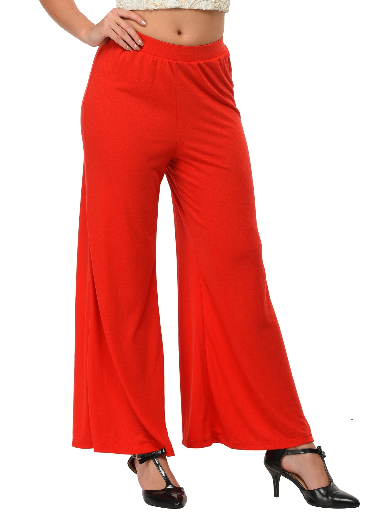 Frenchtrendz  Buy Frenchtrendz Poly Viscose Red Palazzo Online