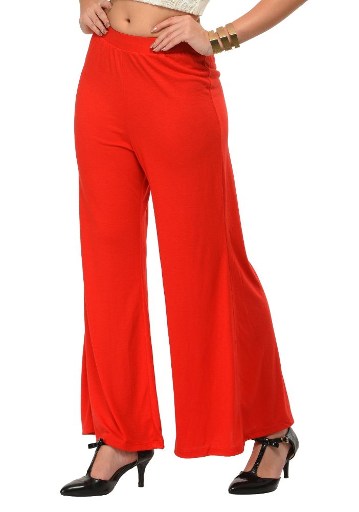 Picture of Frenchtrendz Poly Viscose Red Palazzos