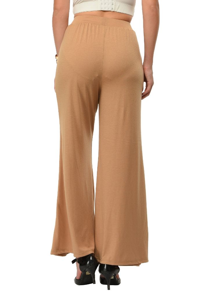 Picture of Frenchtrendz Poly Viscose Beige Palazzos
