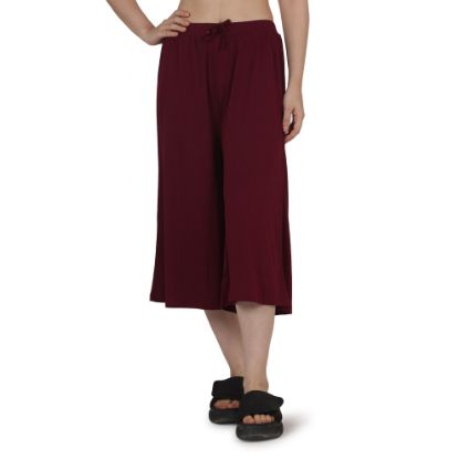 Picture of Frenchtrendz Poly Viscose Dark Maroon Short Palazzo