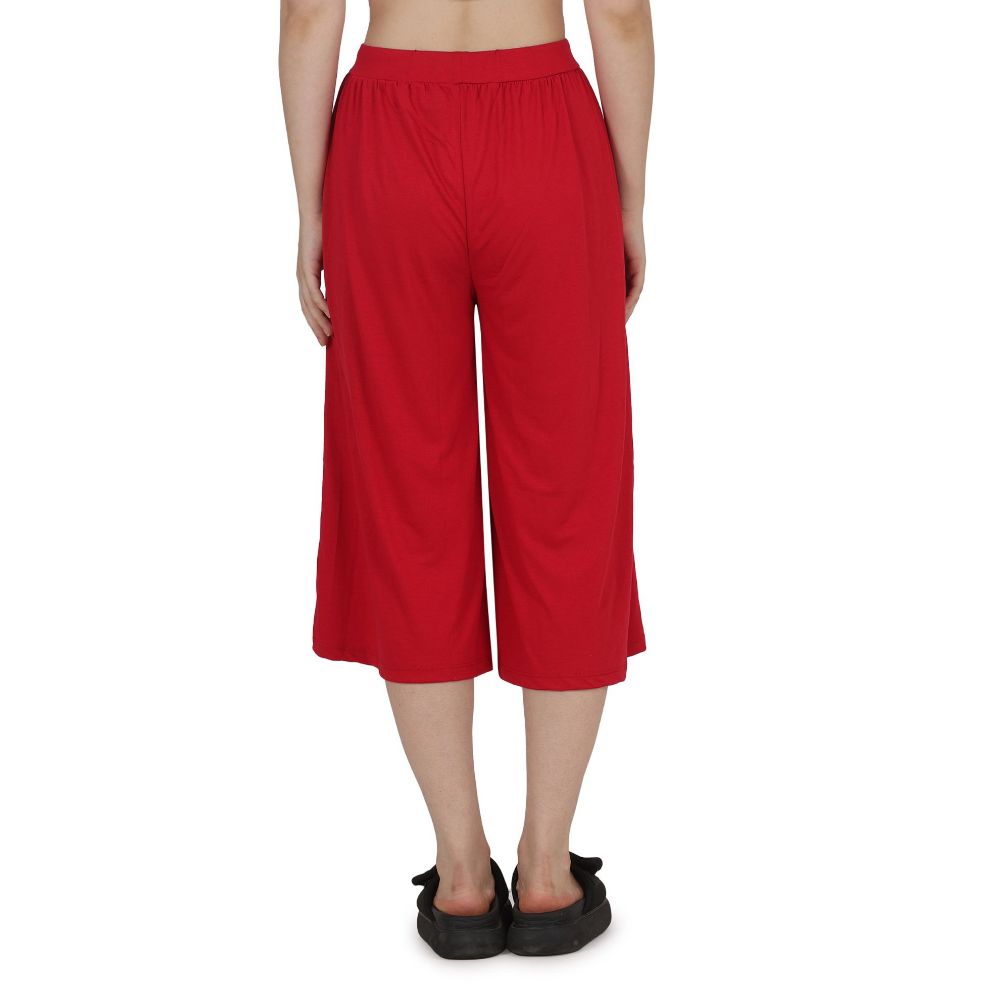 Picture of Frenchtrendz Poly Viscose Maroon Short Palazzos