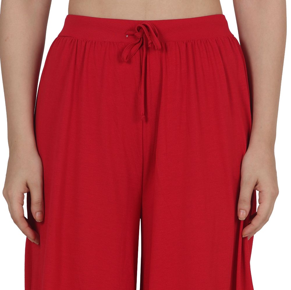 Picture of Frenchtrendz Poly Viscose Maroon Short Palazzos