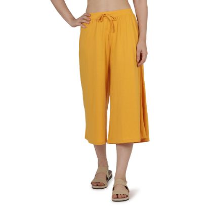 Picture of Frenchtrendz Poly Viscose Mustard Short Palazzos