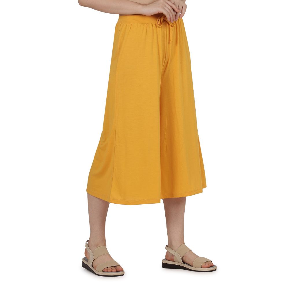 Picture of Frenchtrendz Poly Viscose Mustard Short Palazzos