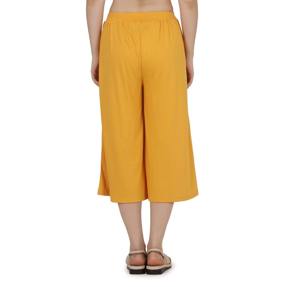 Picture of Frenchtrendz Poly Viscose Mustard Short Palazzos