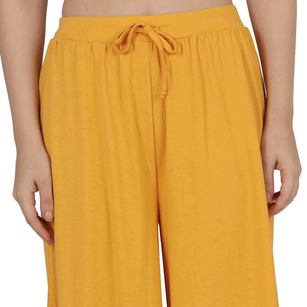 Picture of Frenchtrendz Poly Viscose Mustard Short Palazzos