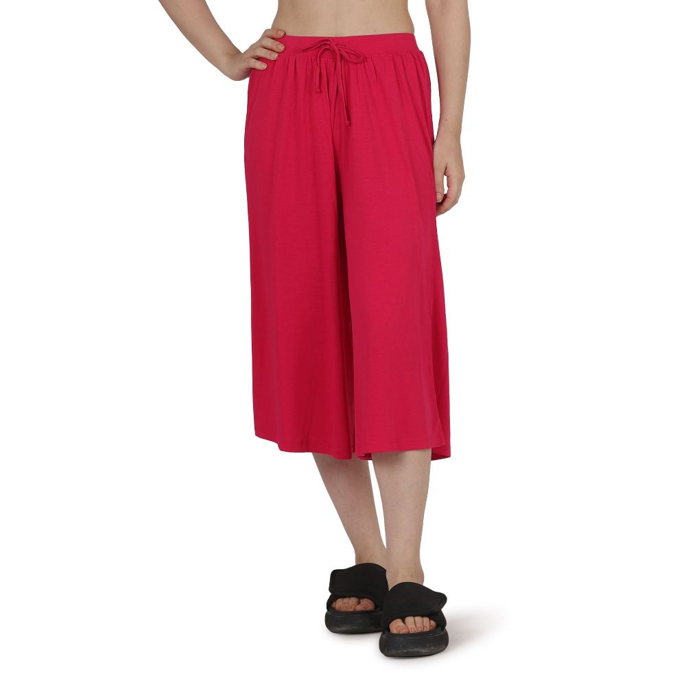 Picture of Frenchtrendz Poly Viscose Swe Pink Short Palazzos