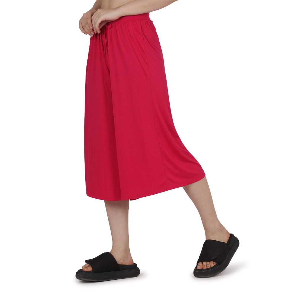 Picture of Frenchtrendz Poly Viscose Swe Pink Short Palazzos