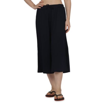 Picture of Frenchtrendz Poly Viscose Navy Short Palazzos