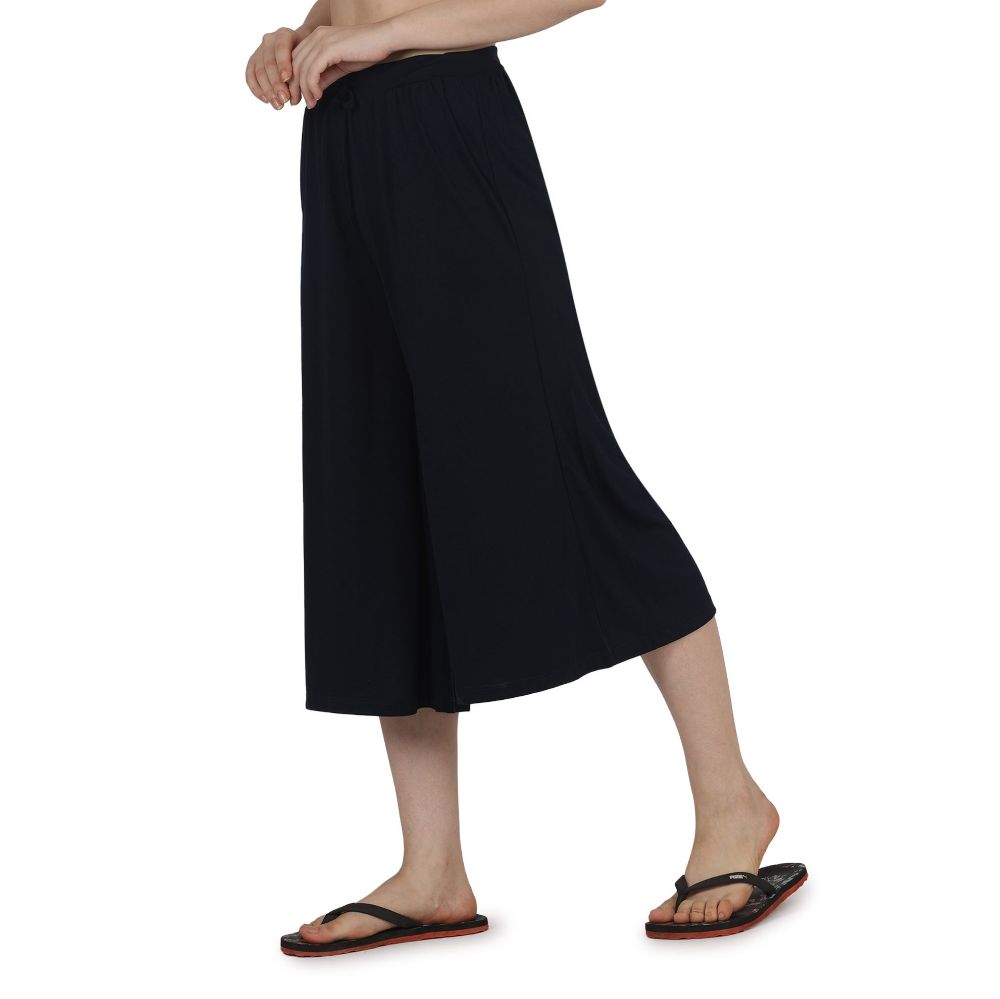 Picture of Frenchtrendz Poly Viscose Navy Short Palazzos