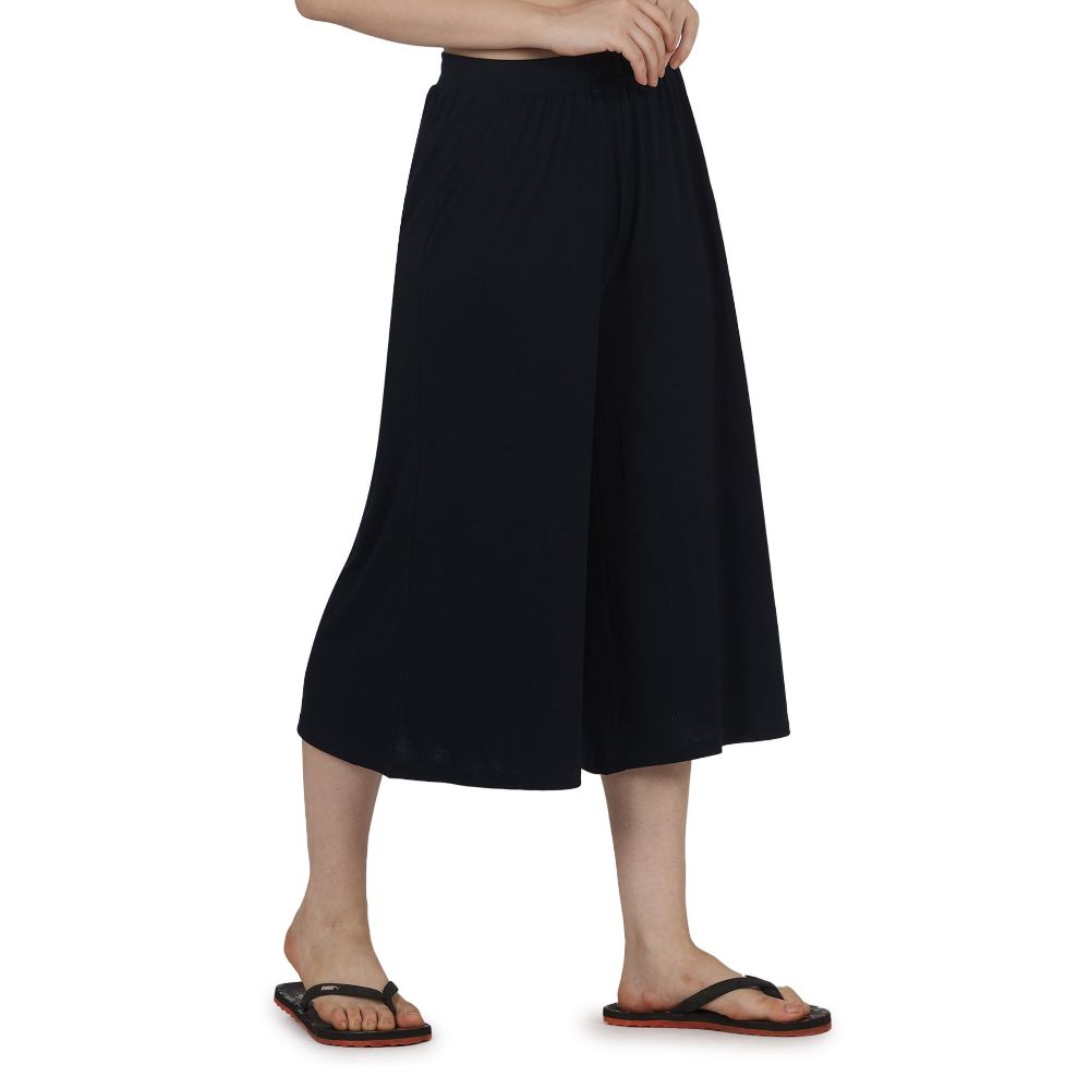 Picture of Frenchtrendz Poly Viscose Navy Short Palazzos