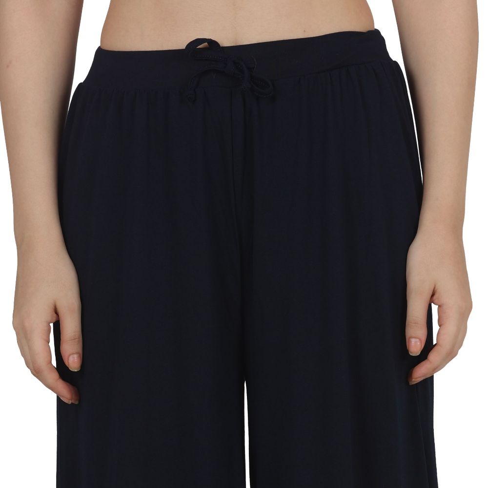 Picture of Frenchtrendz Poly Viscose Navy Short Palazzos