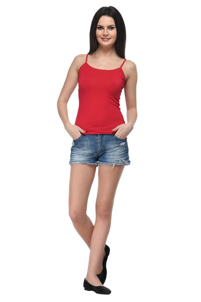 Picture of Frenchtrendz Modal Spandex Red Medium Length Camisole