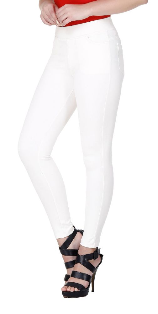 Picture of Frenchtrendz Cotton Poly Spandex  White Jeggings